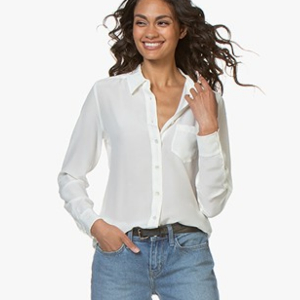 Equipment "Brett" slim fit 100% silk blouse xsmall